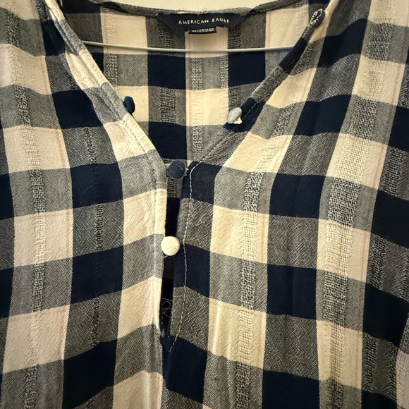 American Eagle Gingham Peplum Blouse – Size XL - Picture 4 of 6